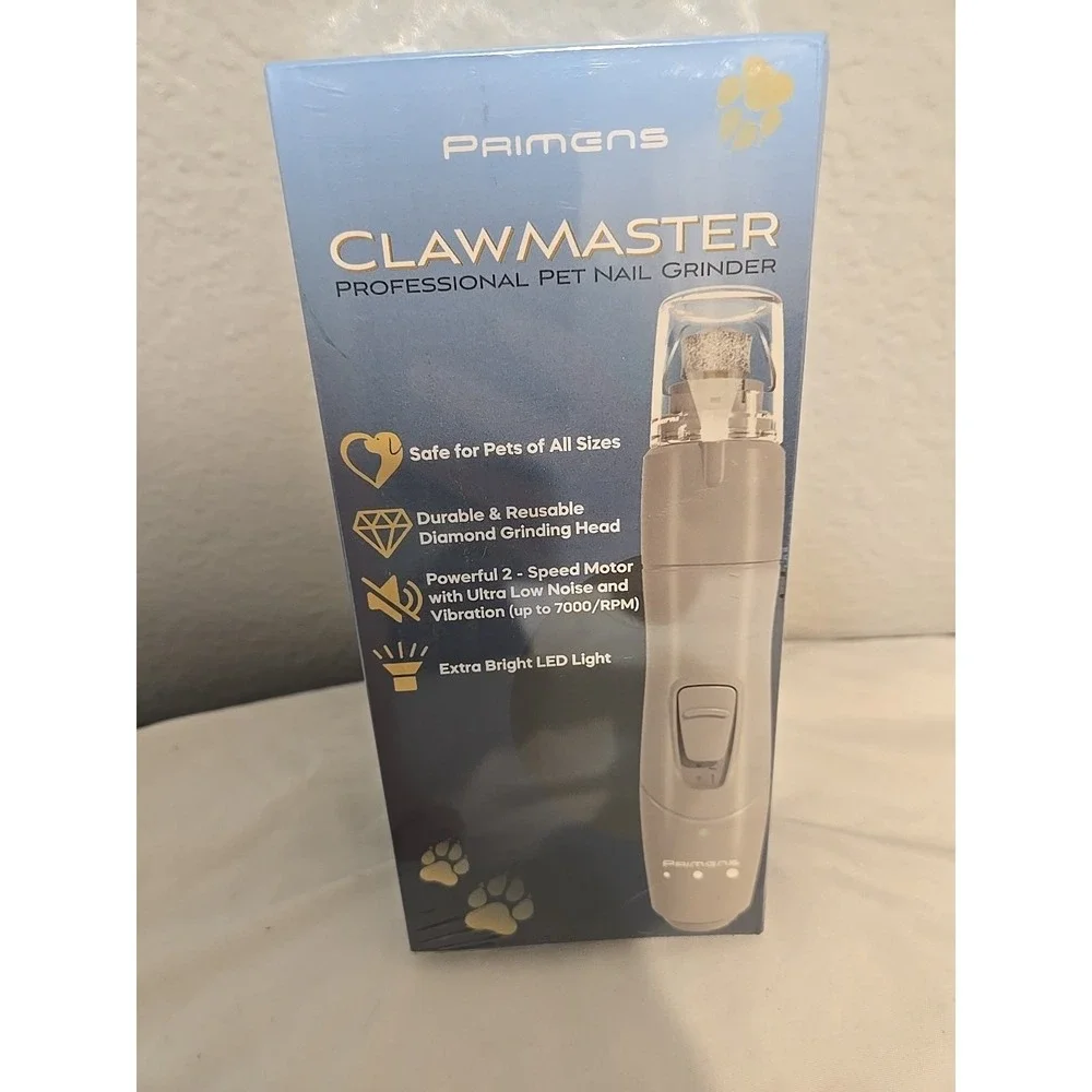 Primens Clawmaster Dog Nail Grinder with LED Light, Rechargeable -NEW, Sealed